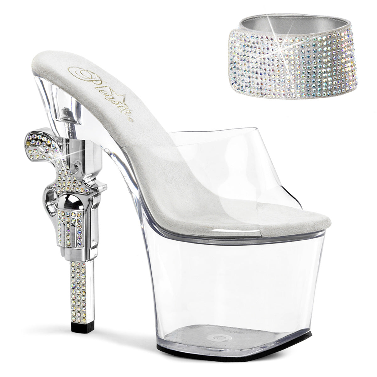 Clear 7 Inch Exotic Dance Platform Shoes - Pleaser REVOLVER-712