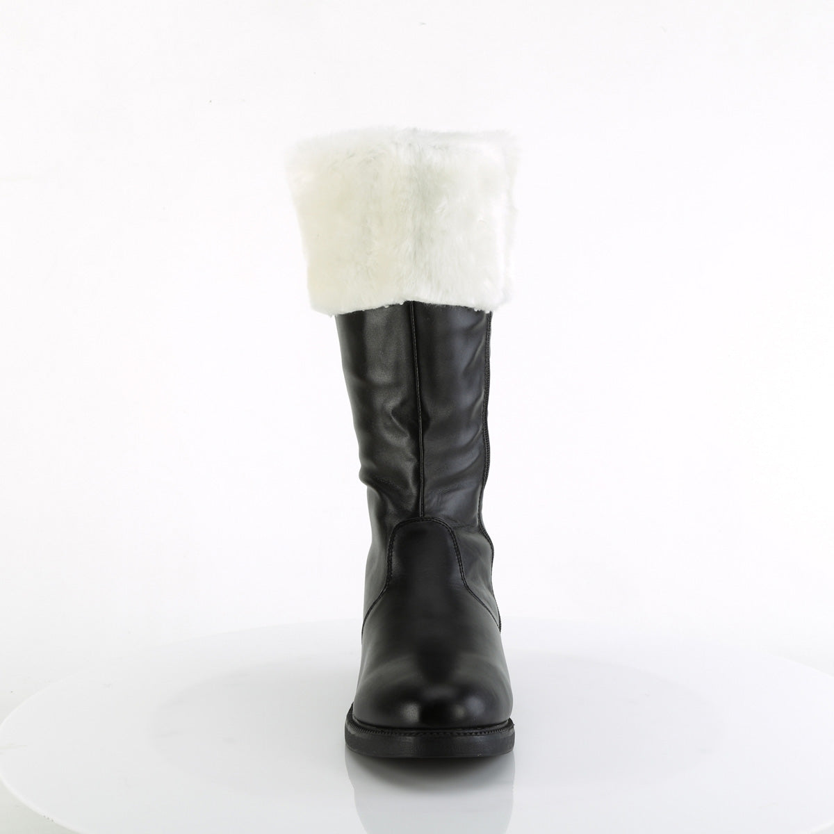 Santa-100 Funtasma Black PU-White Faux Fur Boots para hombres