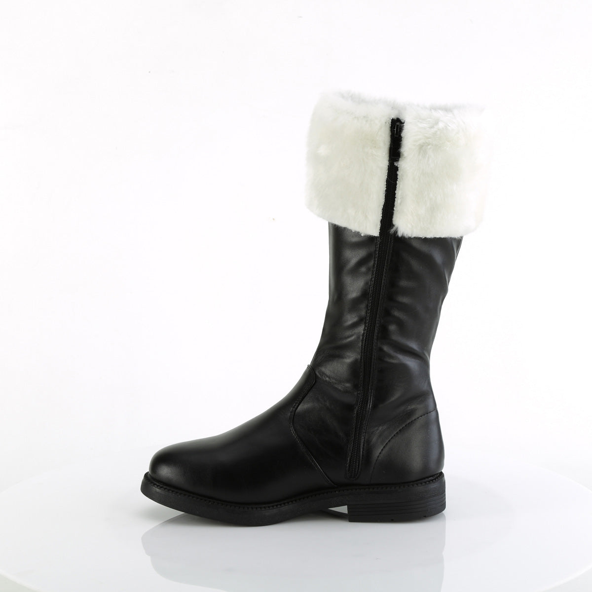 Santa-100 Funtasma Black PU-White Faux Fur Boots para hombres