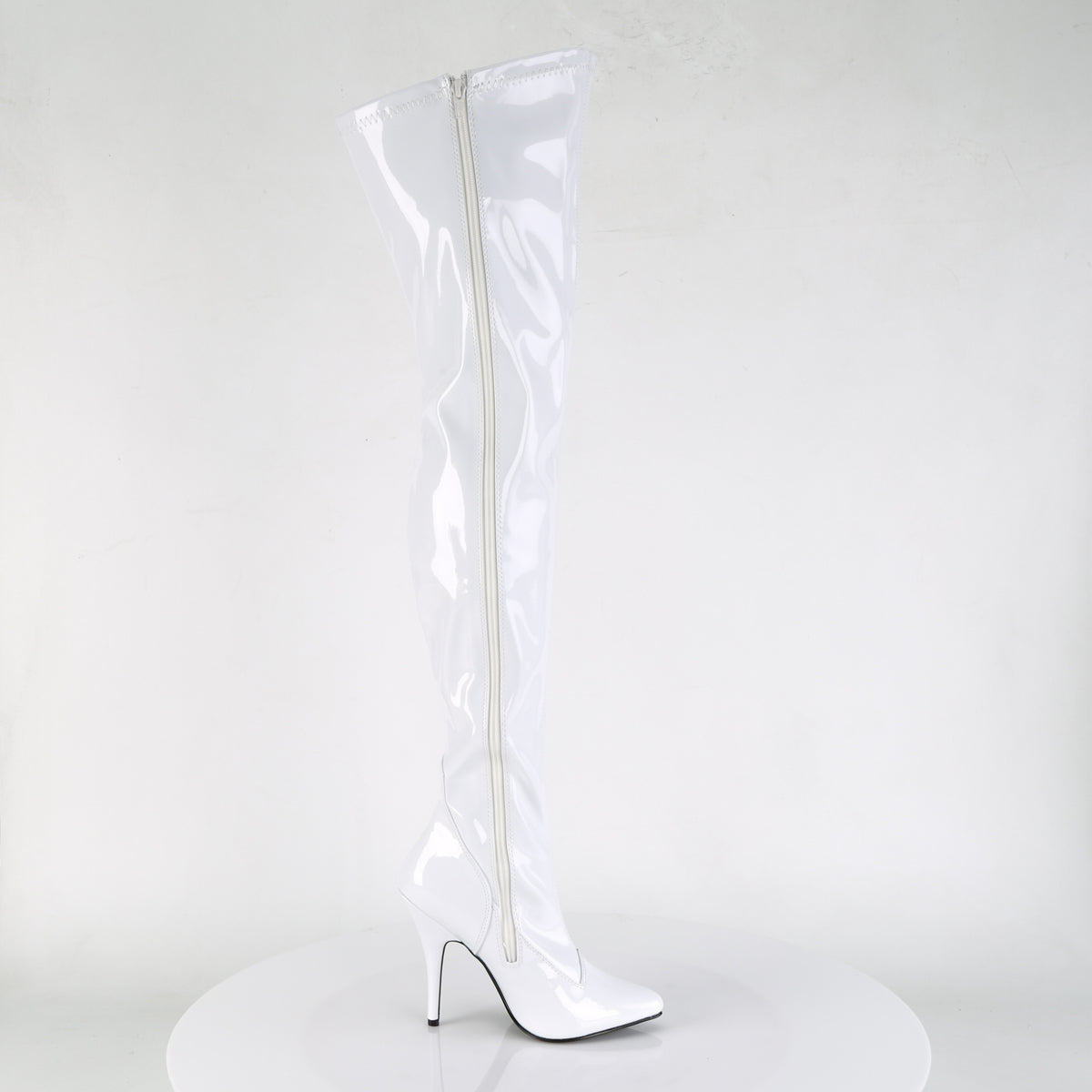 SEDUCE-3000 Pleasers 5 Inch Heel White Patent Fetish Footwear