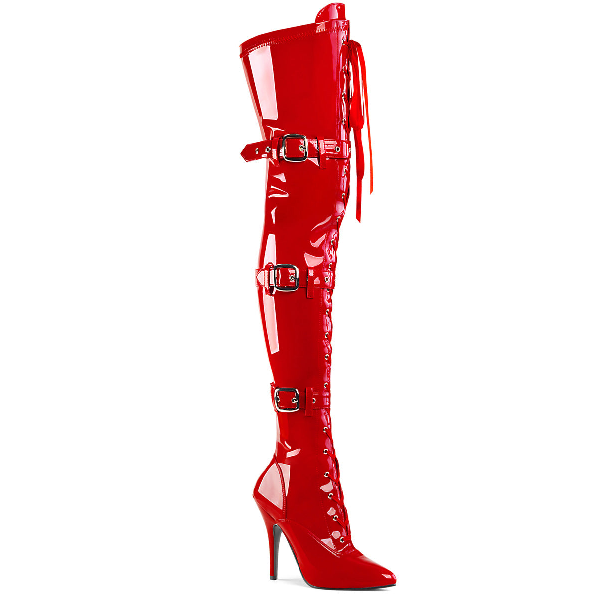 Red 5 Inch Tempting Thigh Boots - Pleaser SEDUCE-3028