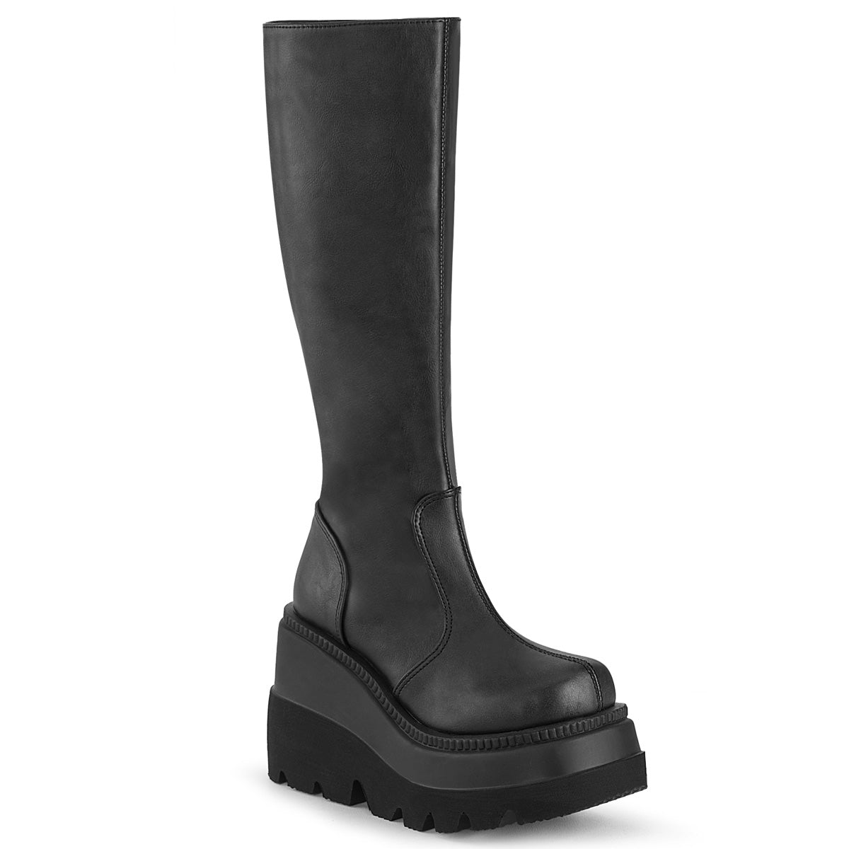 Black Alternative Knee High Boots - Demonia Cult SHAKER-100