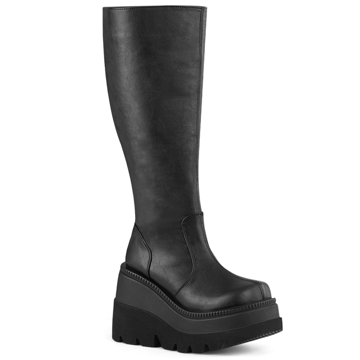 Black Alternative Knee High Boots - Demonia Cult SHAKER-100WC
