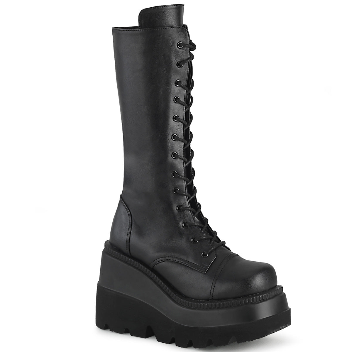 White Alternative Knee High Boots - Demonia Cult SHAKER-72