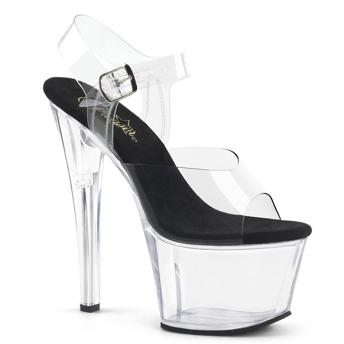 Clear 7 Inch Fetish Pole Platform Shoes - Pleaser SKY-308