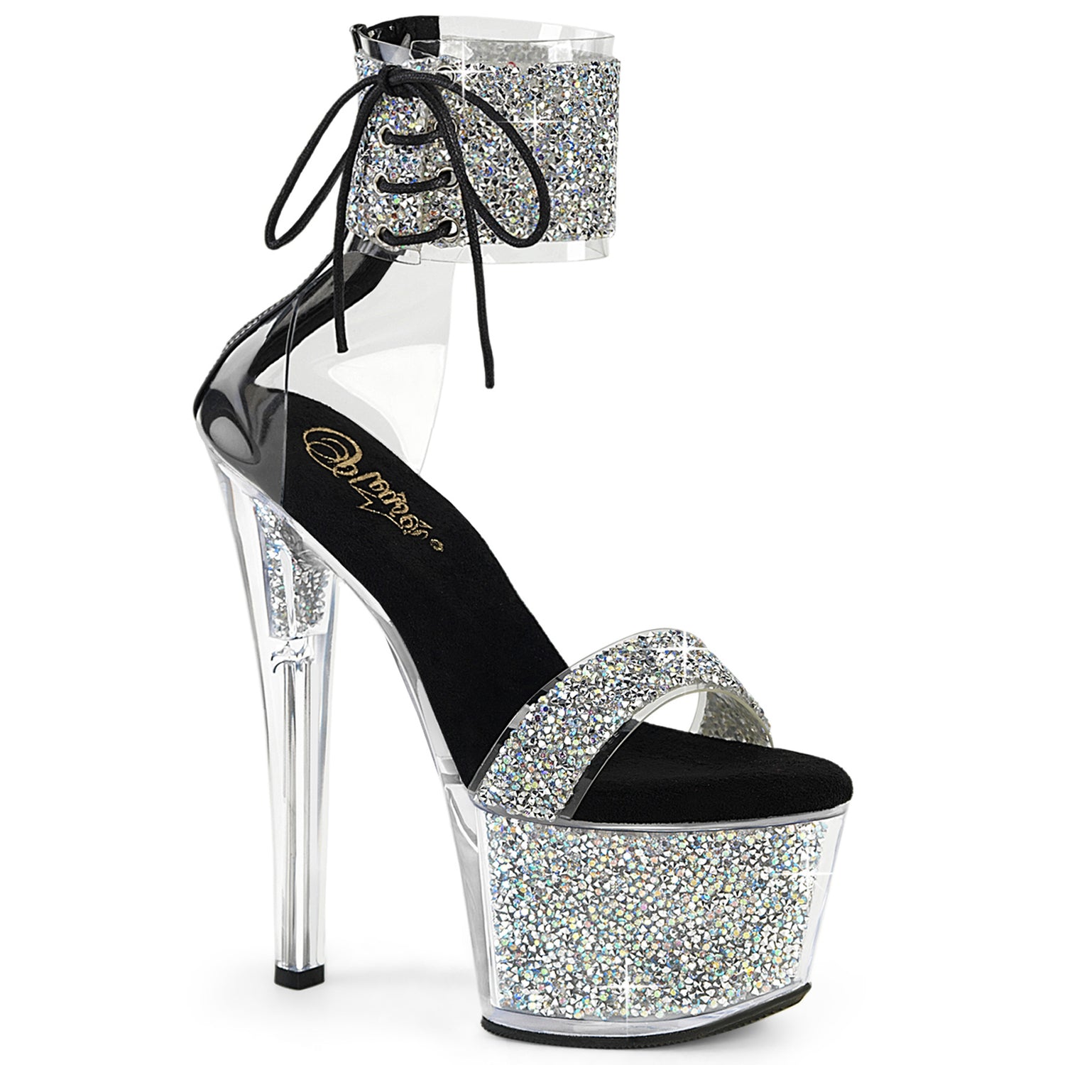 Sky-327rsi Pleaser Sexy Black Plataforma Bling Toble Tobs Heels
