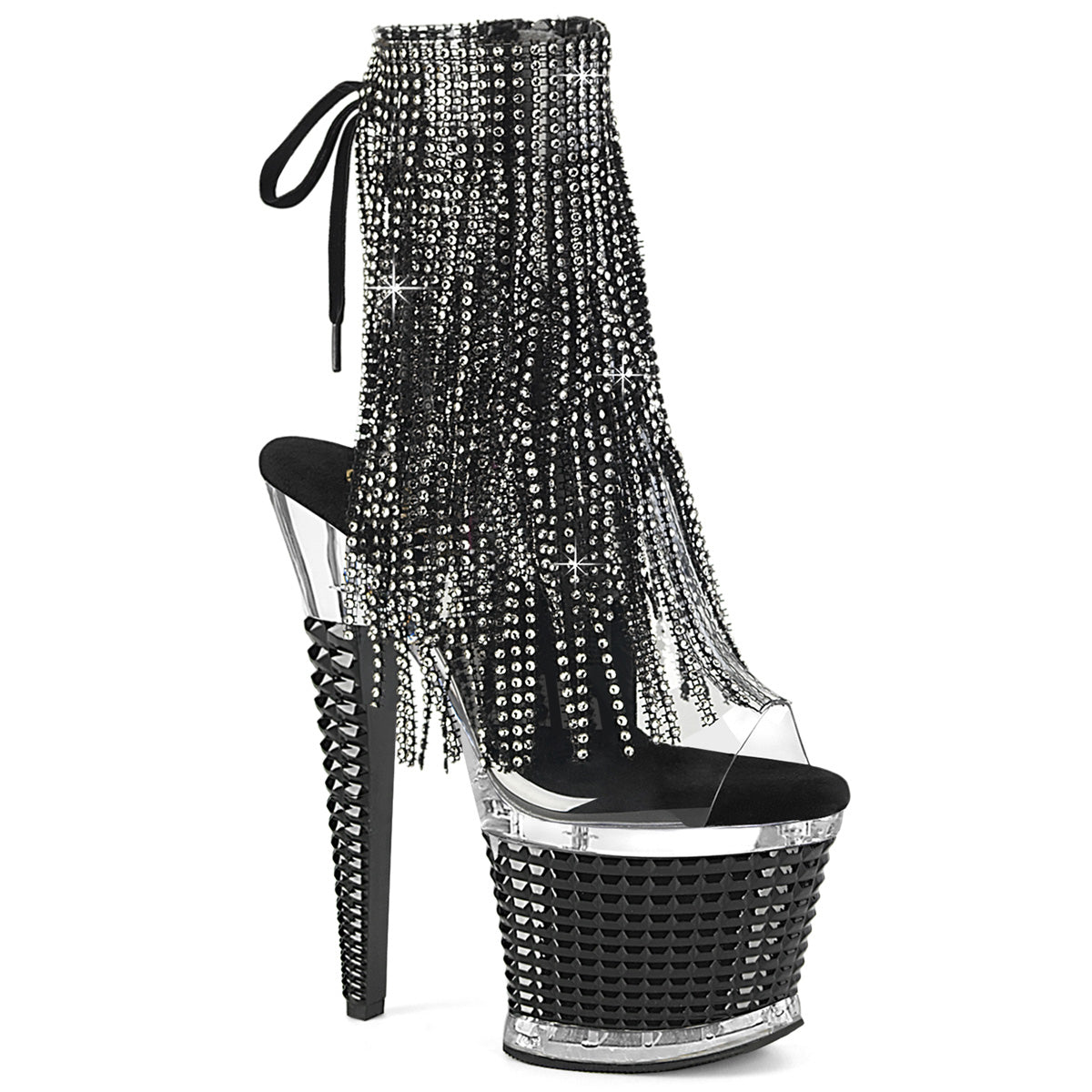 Flamingo-840t Pleasers Tallador de 8 pulgadas Pole Dancer Black Dancer Zapatos