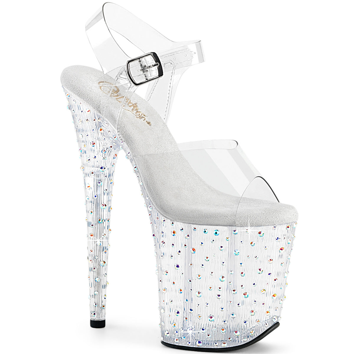 Clear Bling 8 Inch Exotic Dancing Platform Shoes - Pleaser STARDANCE-808