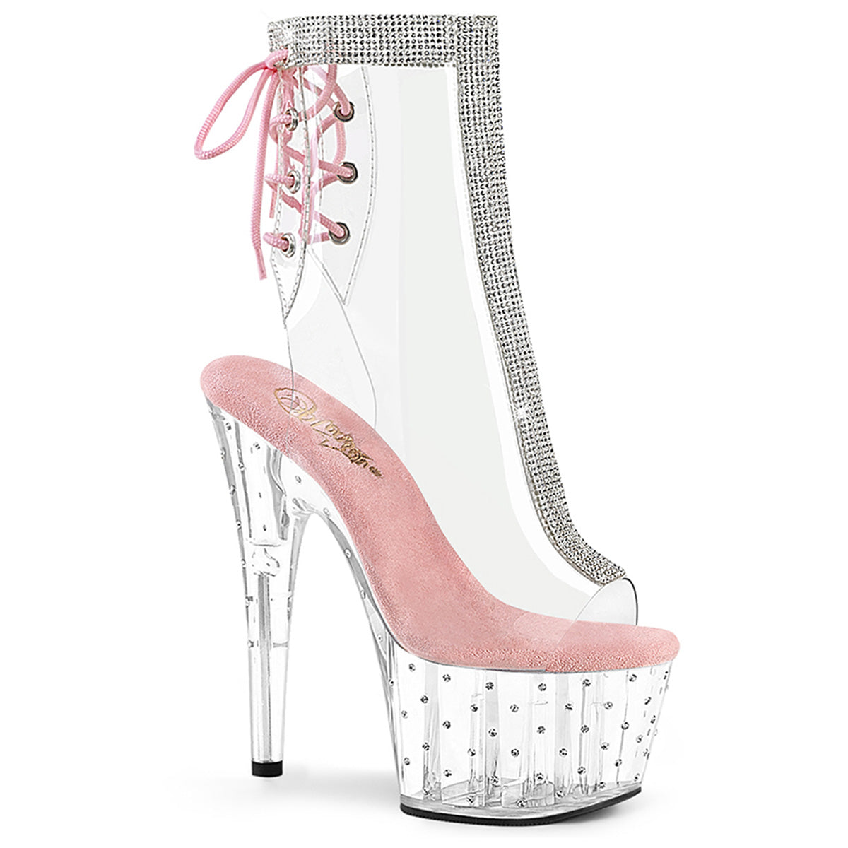 Stardust-1018C-2RS Pleasers Perspex Bling Platform Boots Boots