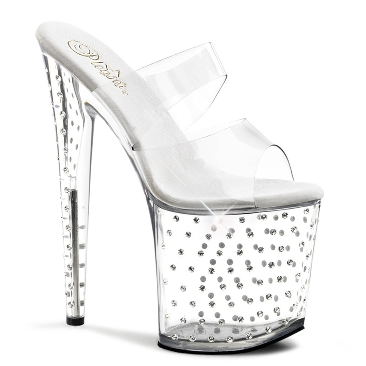 Clear 8 Inch Pole Dancer High Heels - Pleaser STARDUST-802
