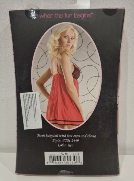 STM2449 - Red and Black Chemise Seven Till Midnight