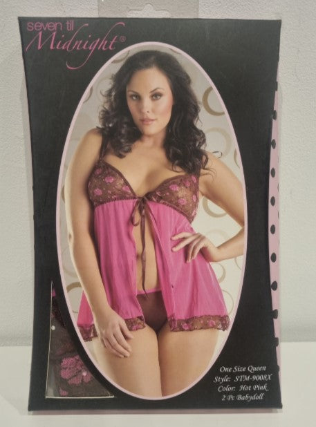 STM9008 Hot Pink Babydoll Lingerie Set