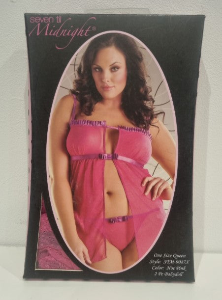 STM9087X Hot Pink Seven Til Midnight Babydoll Lingerie