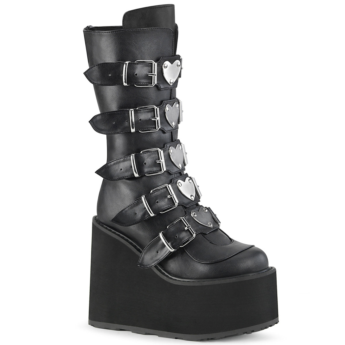 White Alternative Knee High Boots - Demonia Cult SWING-230