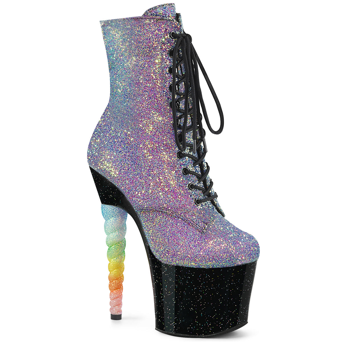 Purple 7 Inch Pole Dancer High Heels - Pleaser UNICORN-1020G