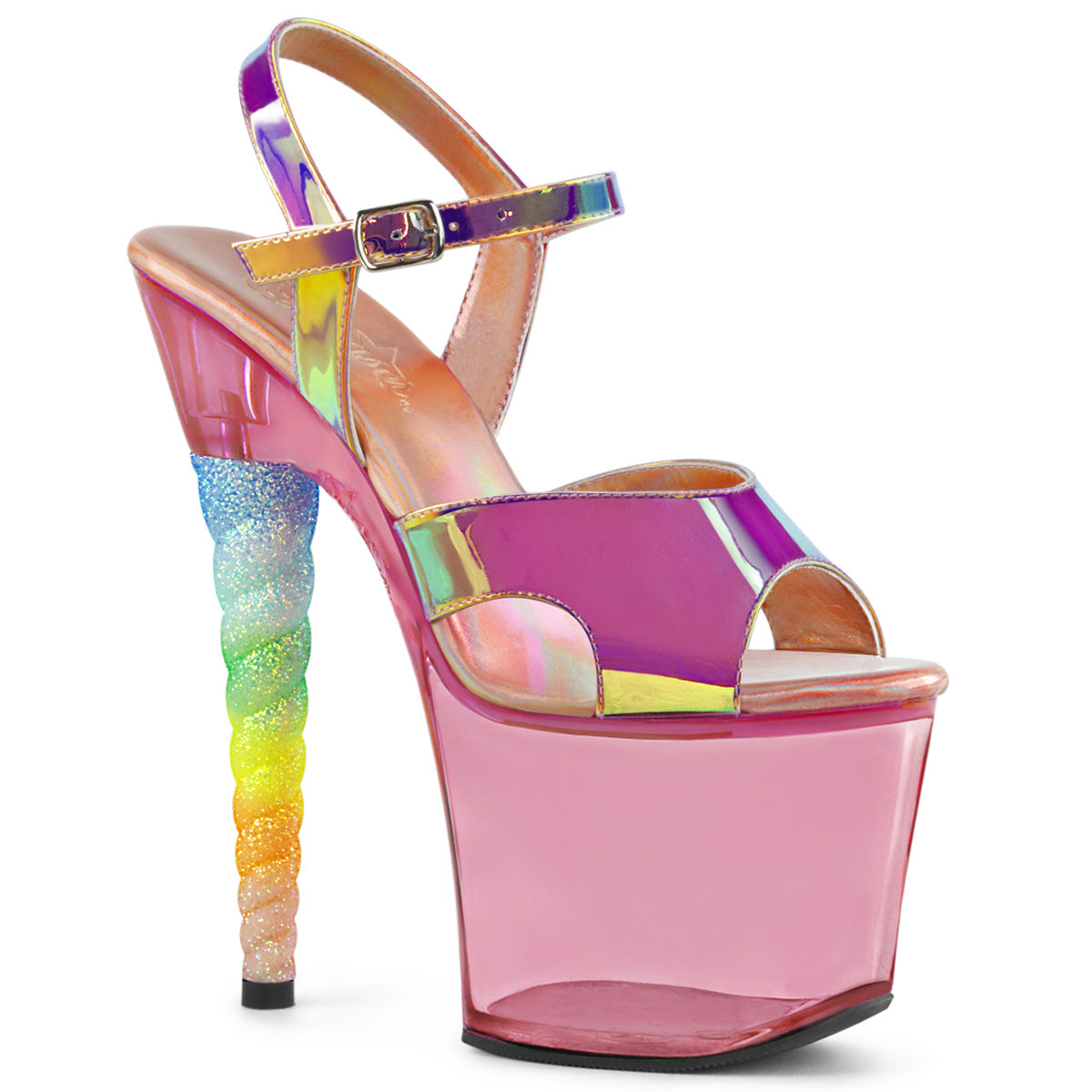 Pink 7 Inch Fetish Pole High Heels - Pleaser UNICORN-711T