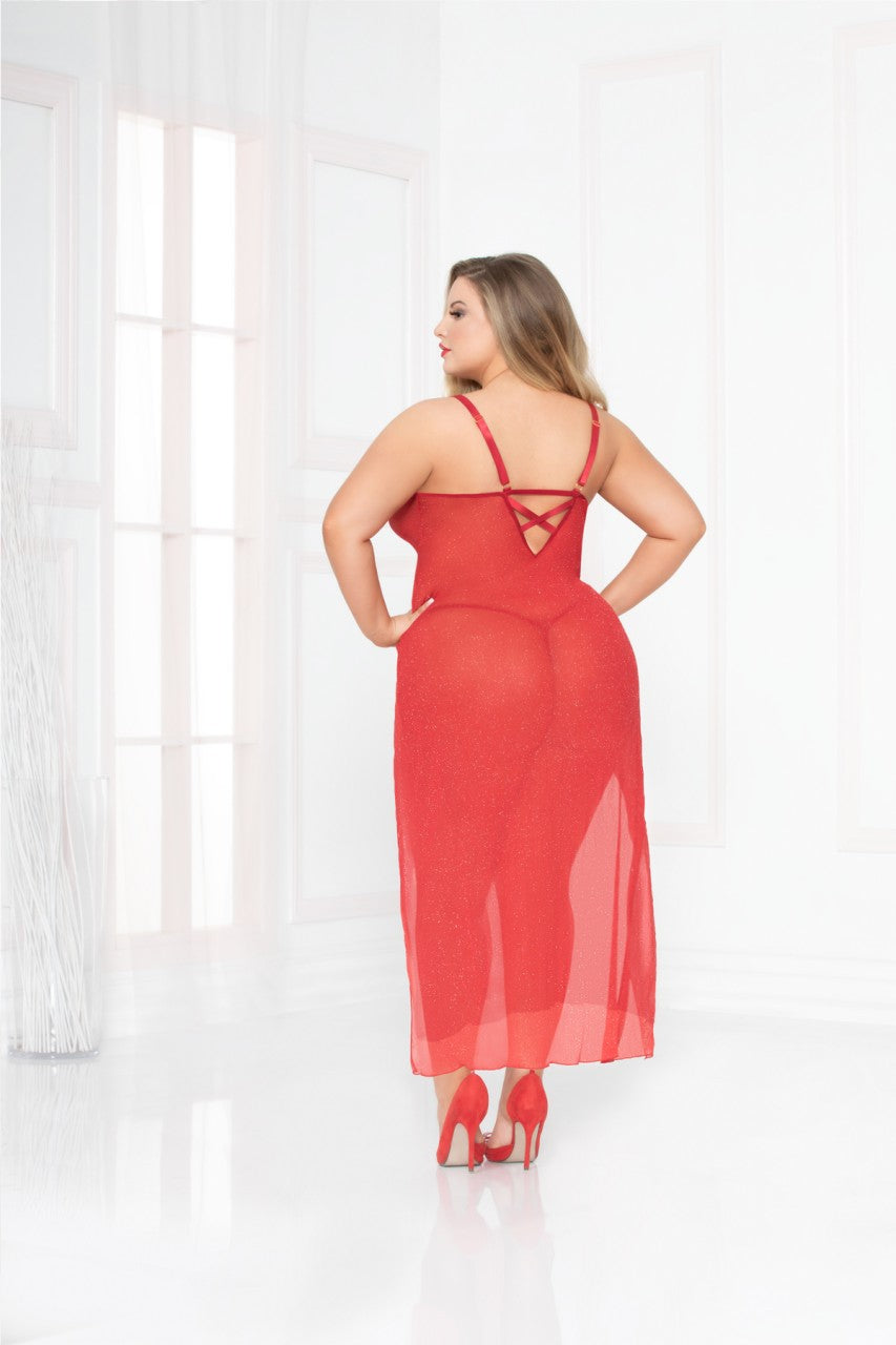 stm10914x  Seven Til Midnight SALE Lingerie all that glitters gown set red