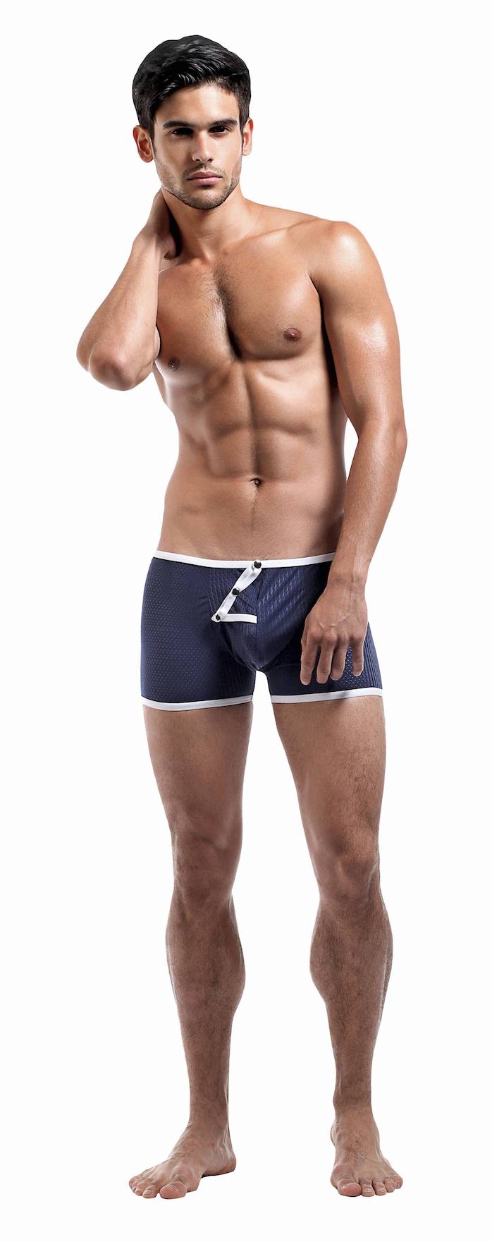 MP139219 MalePower Snap Pouch Short - Navy