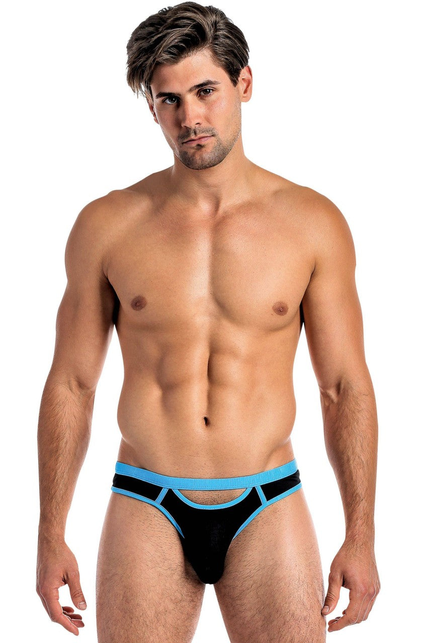 MP237230 MalePower Cutout Thong - Turq/Black