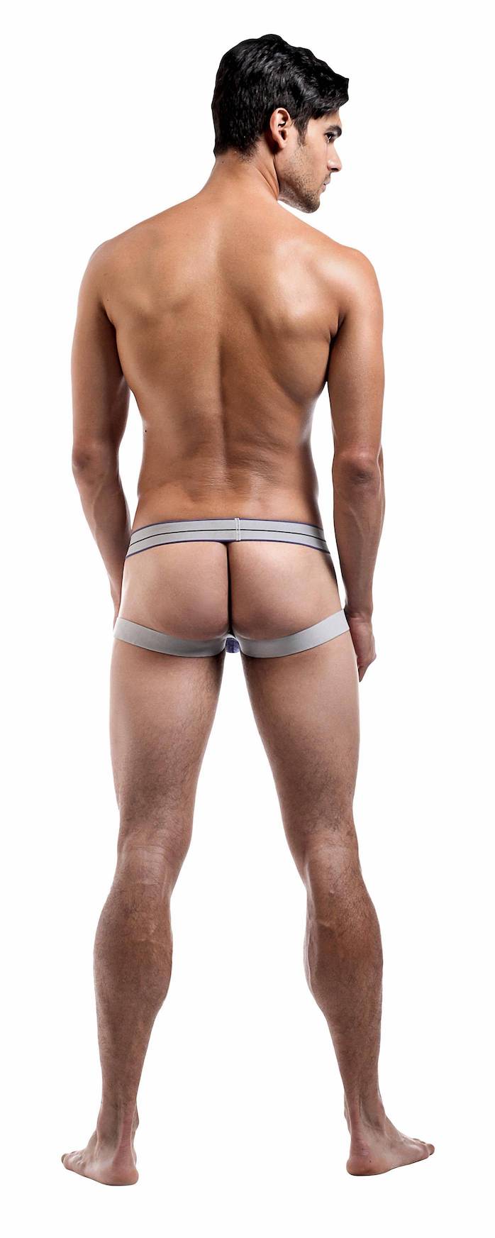 MP397220 Malepower Pocket Jock - Gray/Navy