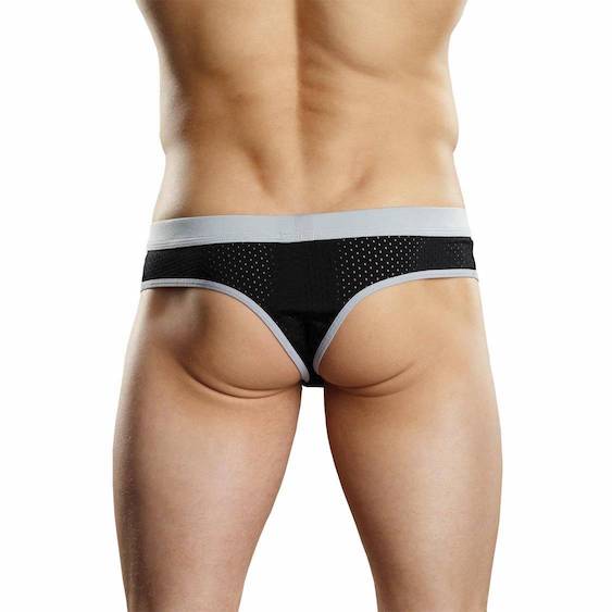 MP432202 Malepower Sport Thong - черный/серый