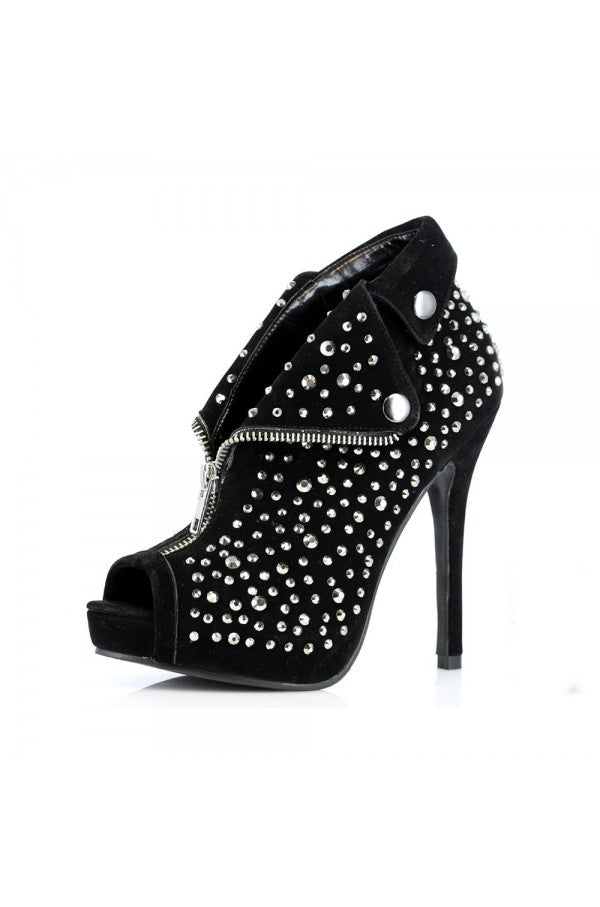 517-CHASTITY Ellie Black High Heel Alternative Footwear Discontinued Sale Stock