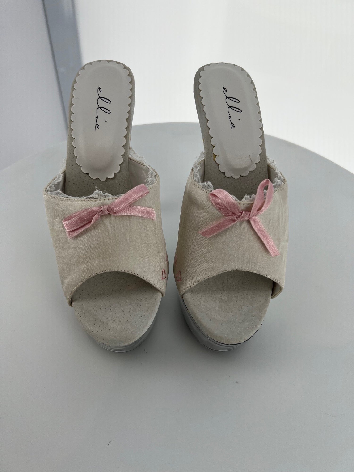 601-EMILY Ellie White High Heel Alternative Footwear