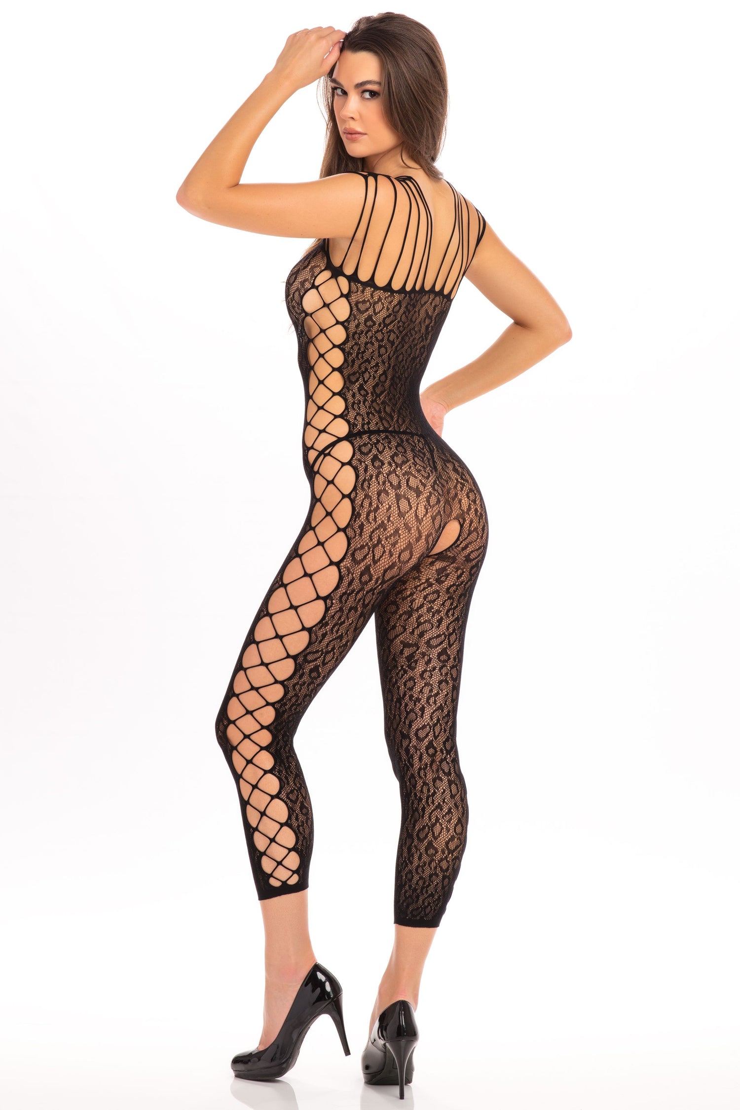 RR7076 Rene Rofe Lingerie Animal Crotchless Bodystocking