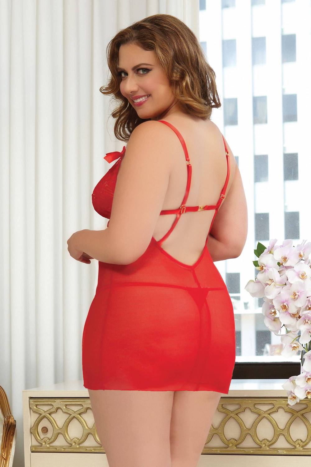 stm9805x Seven Til Midnight SALE Lingerie cupids bow chemise set red