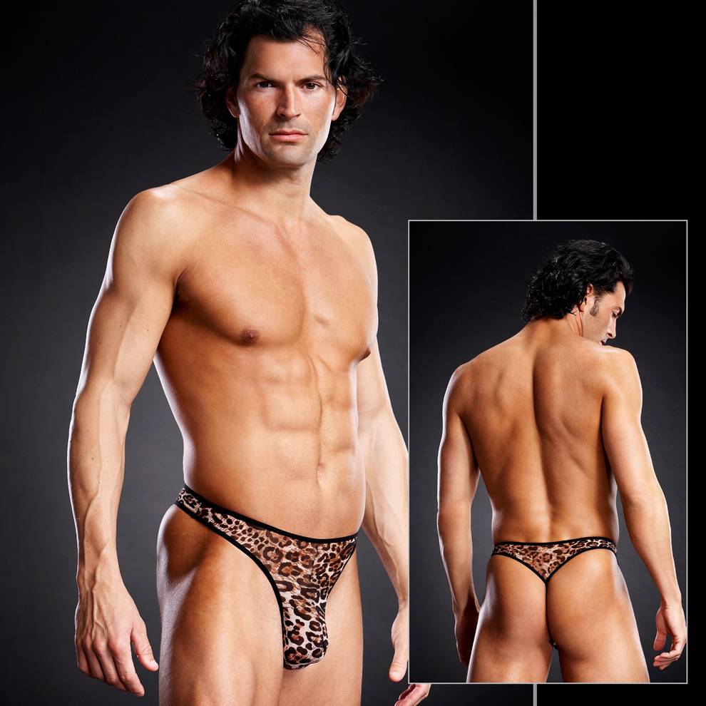 BLM011 Blue Line Mesh G-String Leopard