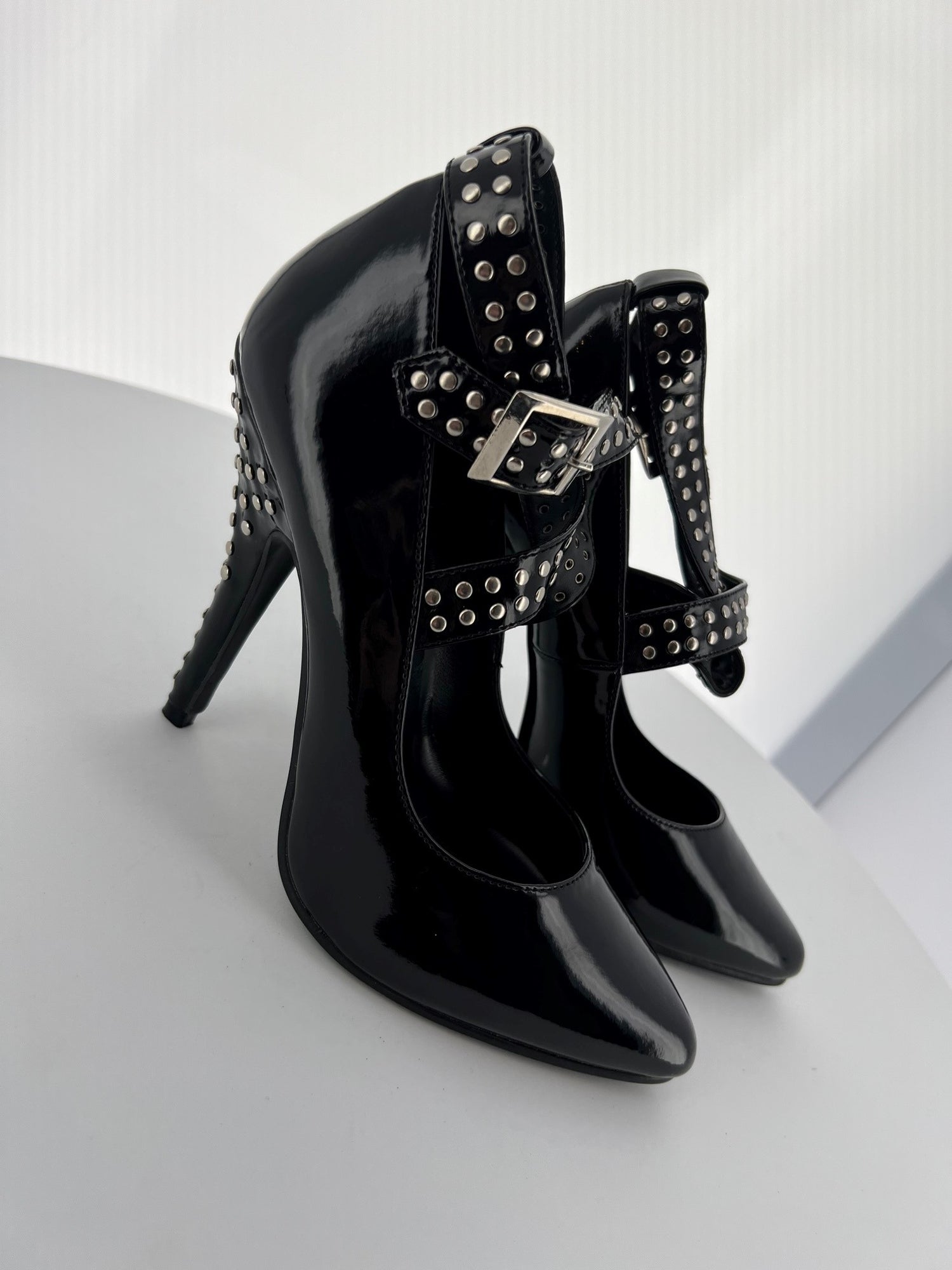 SEDUCE-446 Pleaser Blk Patent High Heel Alternative Footwear Discontinued Sale Stock