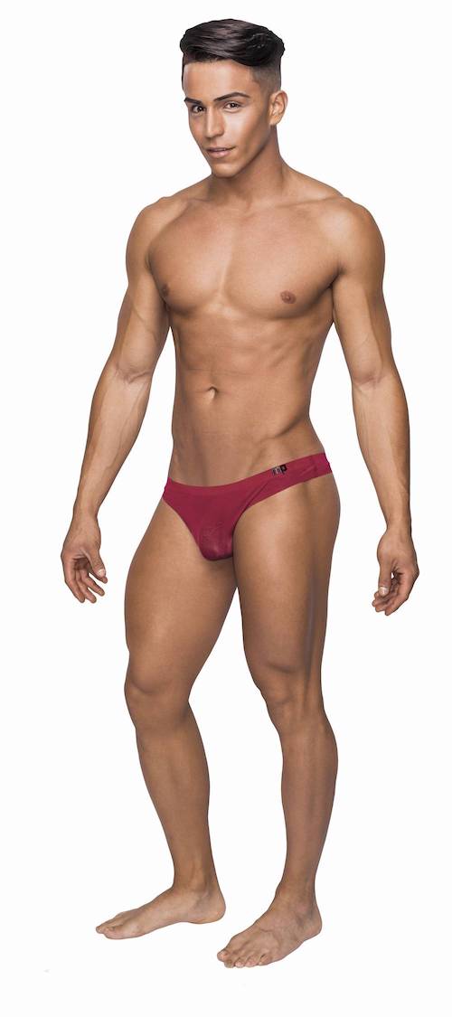 MPSMS007 Malepower Sleek Thong w/sheer pouch - Wine