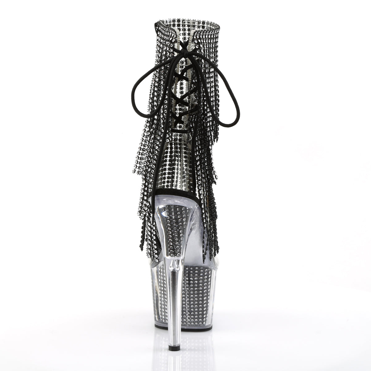 adore 1017srs pleaser kinky bling boots 7 inch heel with platforms open toe back ankle boots silver