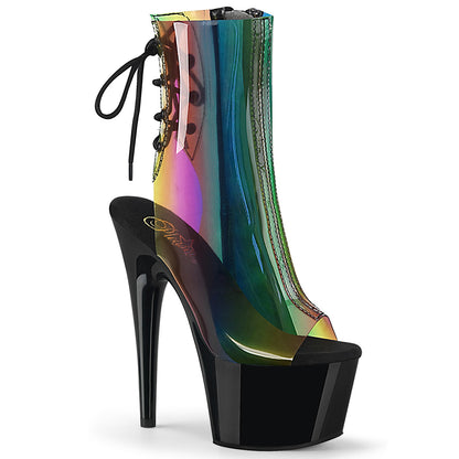 ADORE-1018C-RB Pleaser 7" Heel Rainbow Pole Dancing Ankle Boots