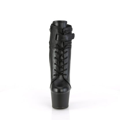 ADORE-1020POUCH Pleaser Black Faux Leather Platforms Ankle Boots