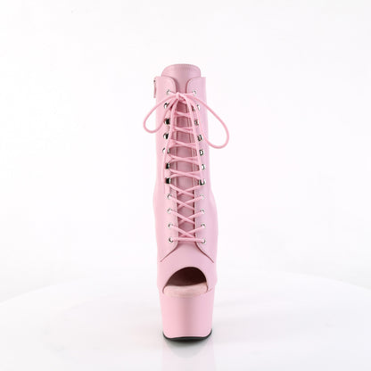 ADORE-1021 Pleaser Baby Pink Exotic Dancing Open Toe Ankle Boots