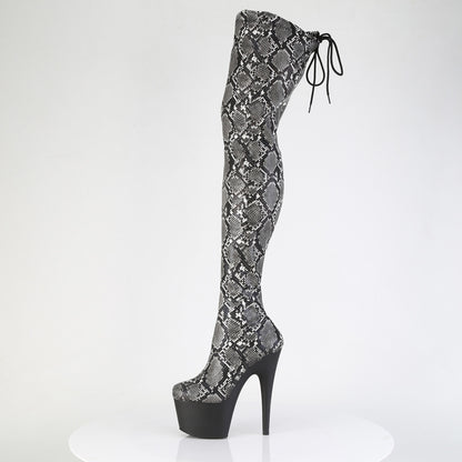 ADORE-3008SP-BT Pleaser Pole Dancing Snake Print Thigh High Boots