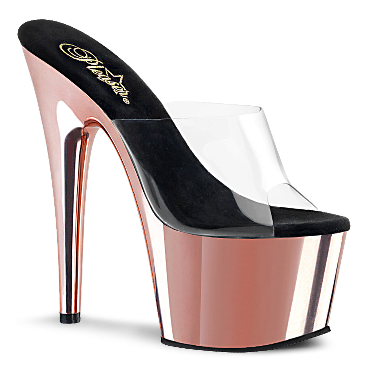 Rose Gold Chrome 7 Inch Dancers Exotic Heels - Pleaser ADORE-701