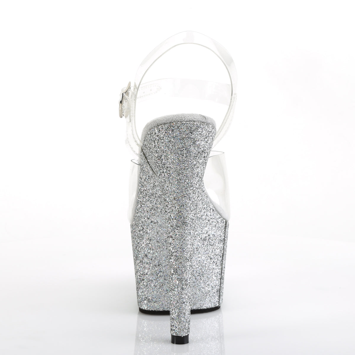 adore 708hmg black sexy shoes 7 inch heel holographic glitter platforms ankle strap sandals opal