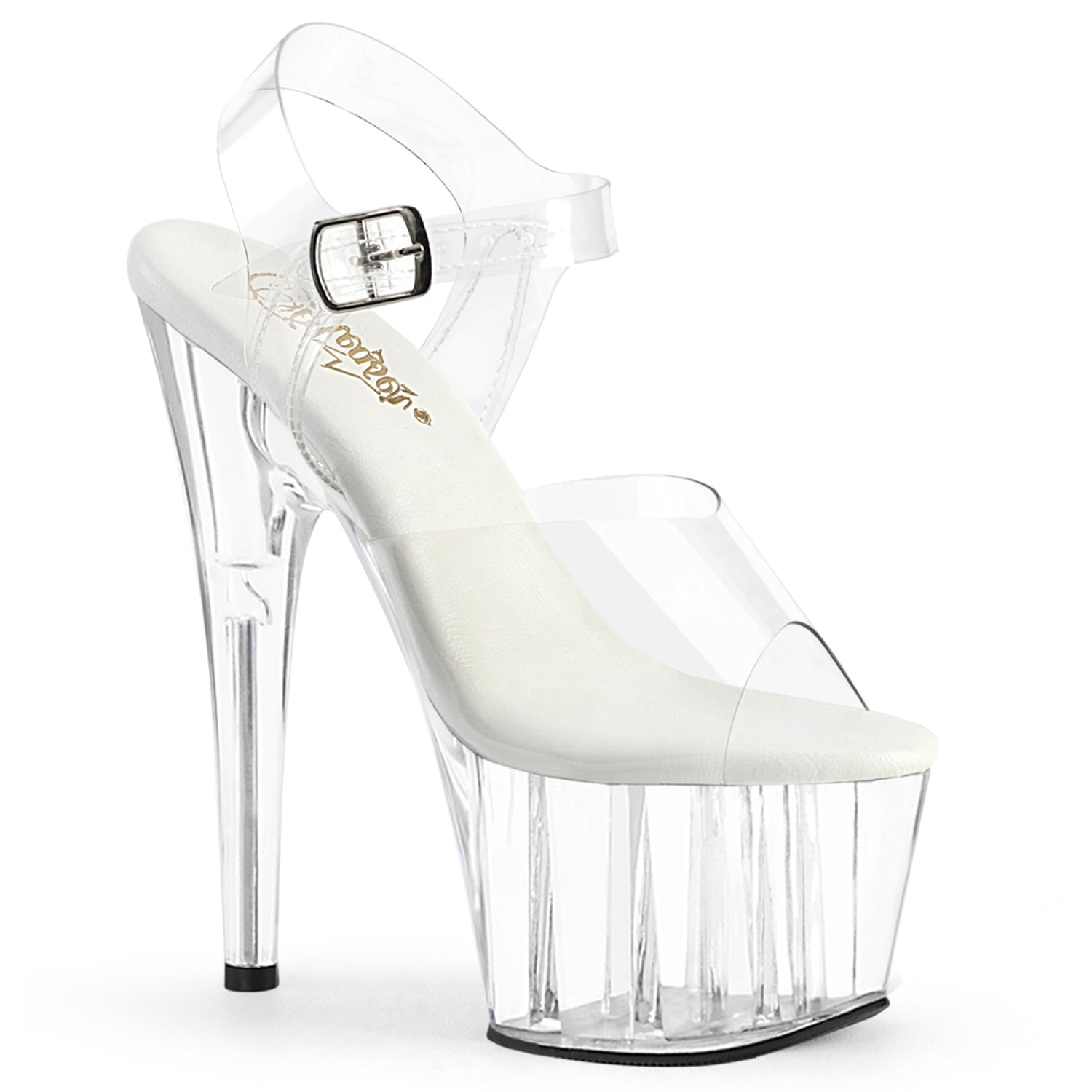 ADORE-708VL Pleaser 7 Inch Clear Vegan Pole Dancing High Heel Shoes