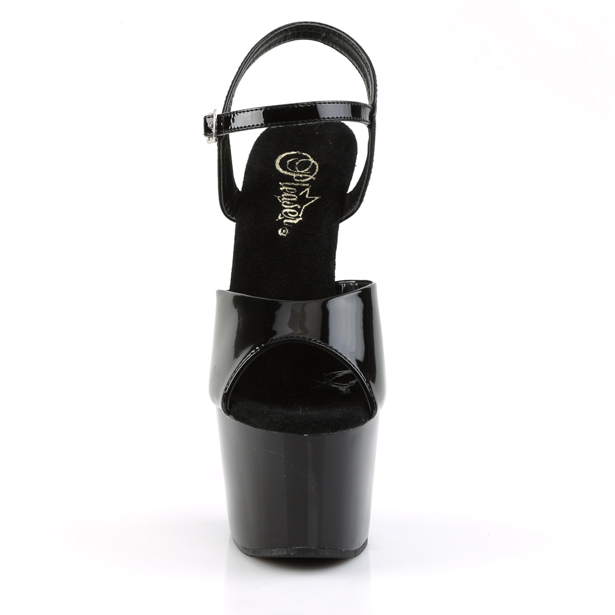 adore 709 pleaser stripper pole dancing sexy shoes black patent sandals