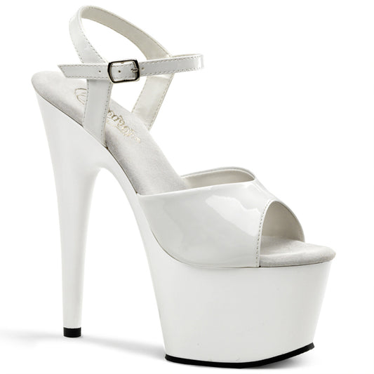 ADORE-709 Pleasers 7 Inch Heel White Pole Dancing Platforms-Pleaser- Sexy Shoes