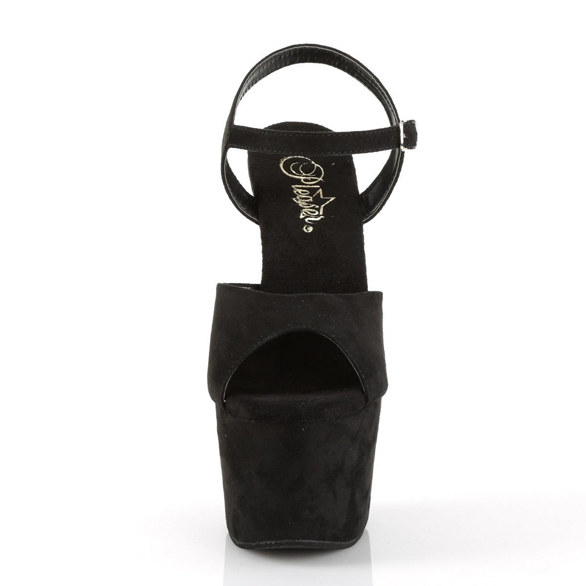 adore 709fs black pleaser sexy faux suede shoes stiletto heel ankle strap platforms sandals