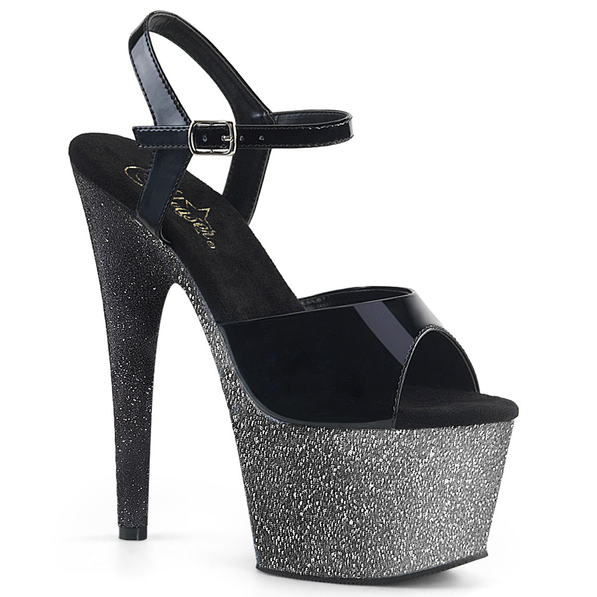 Black Silver 7 Inch Exotic Dancing Platform Shoes - Pleaser ADORE-709OMBRE