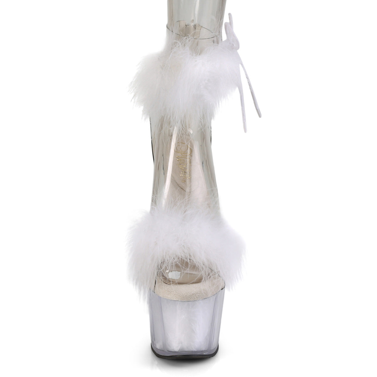 adore 724f pleaser clear white fur white fur platforms exotic dancing