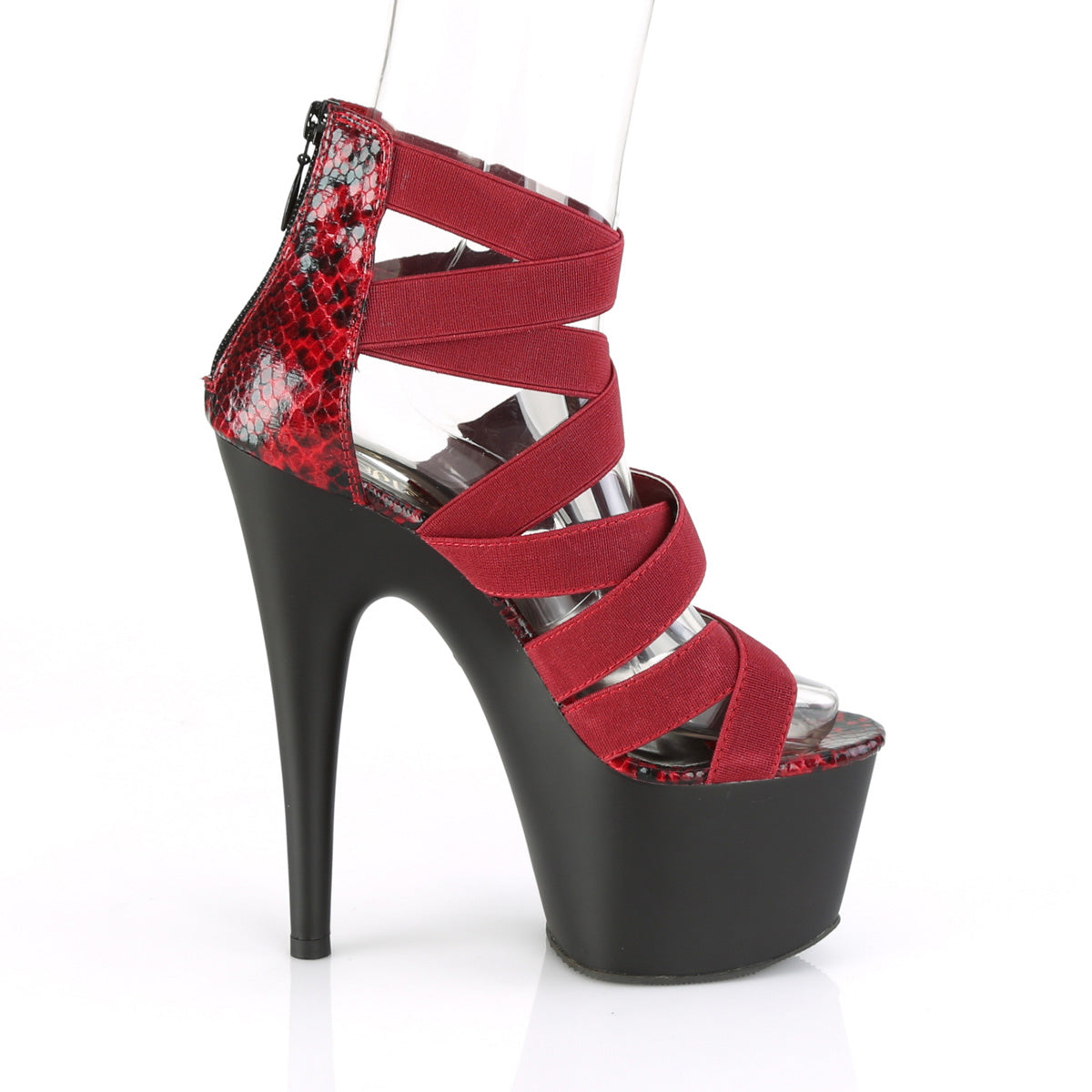 adore-748sp-pleaser-wine-elastic-band-snake-print-pole-dance-black-matte-platforms-exotic-dancing