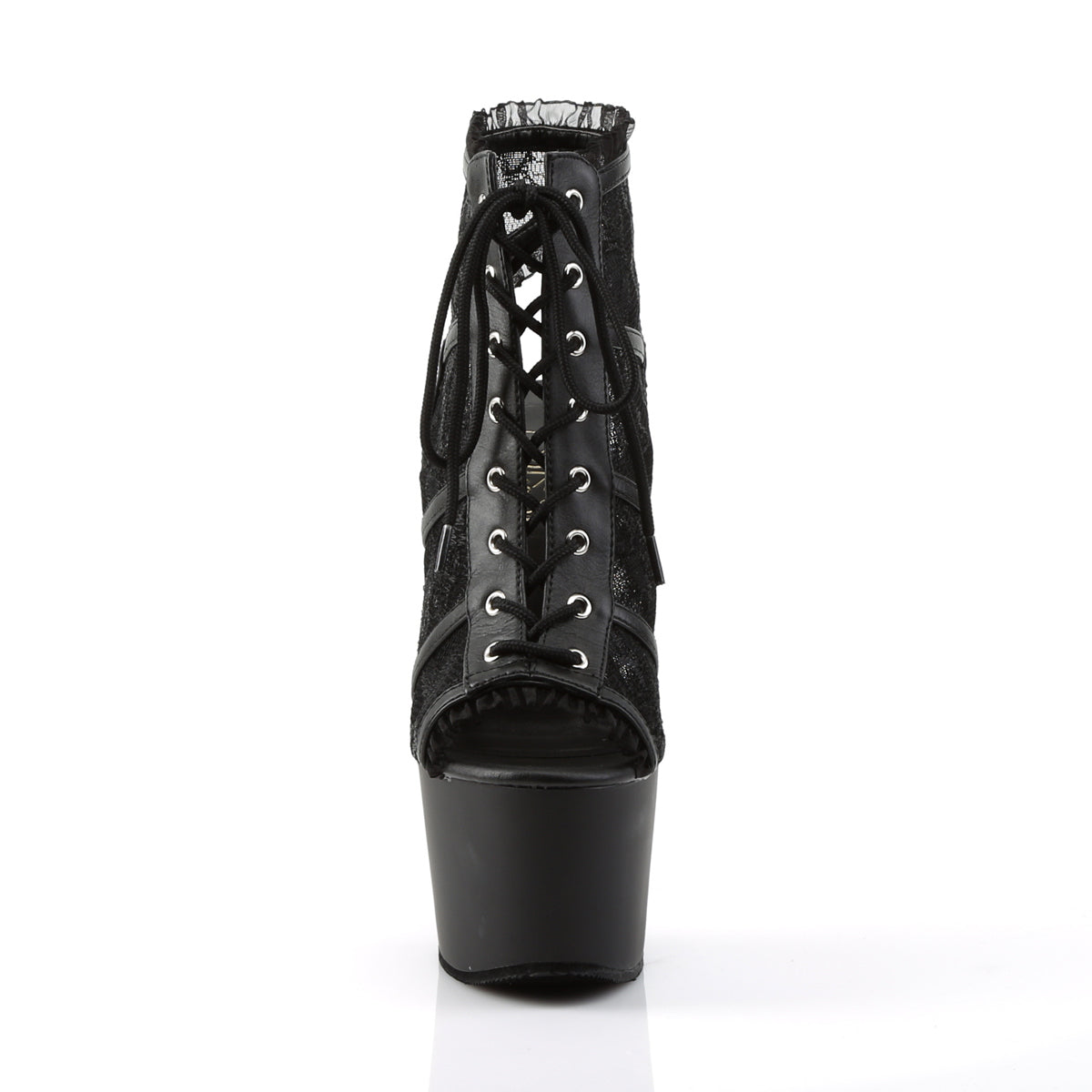 adore 796lc pleaser sexy shoes 7 inch heel mesh lace up front boot