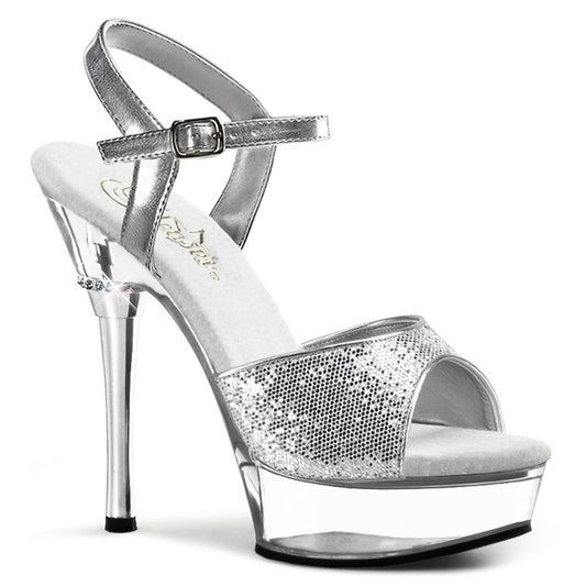 Pleaser ALL610 Silver Glitter/Clear Sexy Shoes Discontinued Sale Stock