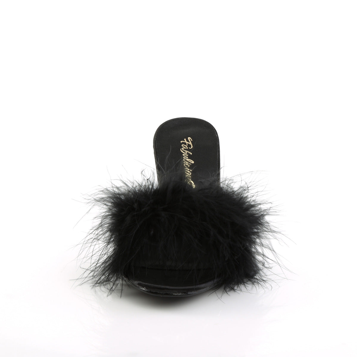 amour 03 fabulicious sexy shoes 3 inch classic marabou slipper black