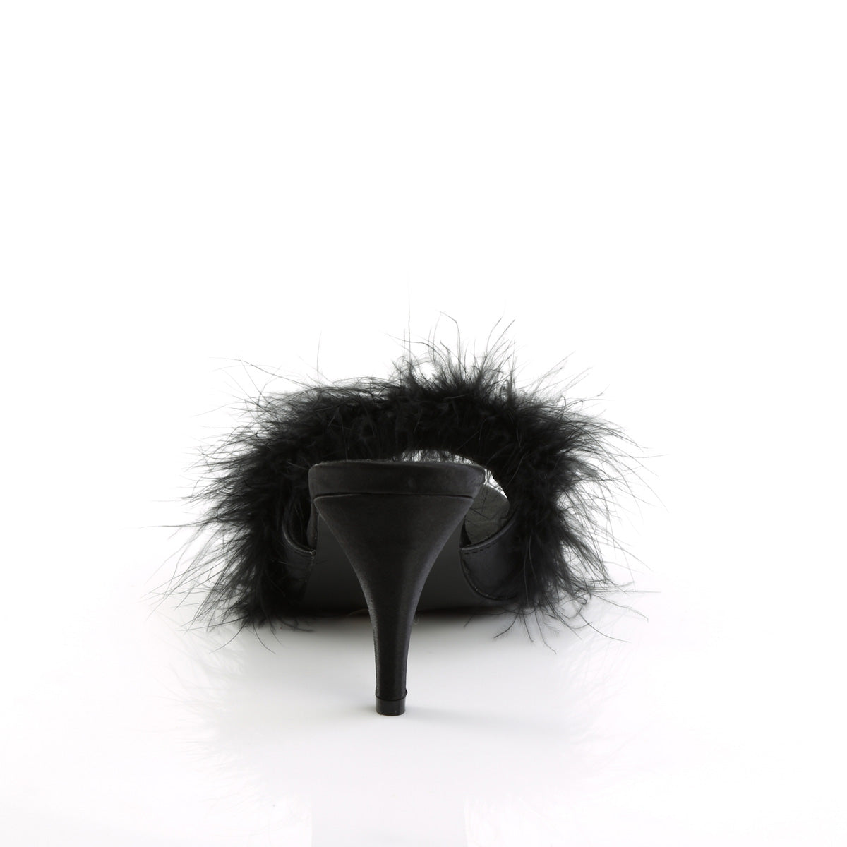 AMOUR-03 Fabulicious 3 Inch Heel Black Marabou Sexy Shoes-Fabulicious- Sexy Shoes Fetish Footwear